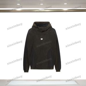 Xinxinbuy Men Designer Hoodie Sweatshirt Paneled Zipper Mud Printing Long Sleeve Women Blue Black White Grey S-XL