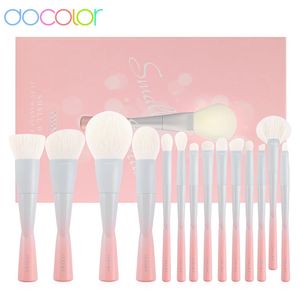 Makeup Brushes Docolor 14st Makeup Brushes Set Professional Foundation Powder Eyeshadow Lip Blush Högkvalitativ syntetisk hår Kosmetisk borste 231202