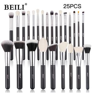 Pincéis de maquiagem BEILI Black Goat Hair Professional Makeup Brushes Set Foundation Concealer Eyeshadow Blending Make Up Brush brochas maquillaje 231202