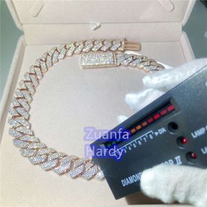18 mm mrożone diamentowe naszyjniki z korka miami kubańska łańcuch linku dla mężczyzn lodowata różowe złoto biżuteria biodra