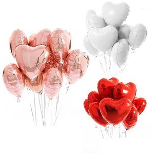 Dekoracja imprezy 10pcs MTI Rose Gold Heart Foil Balony konfetti lateks urodziny