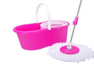 Easy Magic Floor Mop 360degree bucket مع 2 رؤوس غزل الألياف الدقيقة الدوران رأس مستودع الولايات المتحدة متاح LJ201126756538