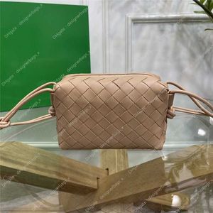7a Top Quality Designer Shoulder Bag Woven Luxury Mini Loop Beige Genuine Leather 17cm Knotted Rhombic Pillow Small Square Tote Purse