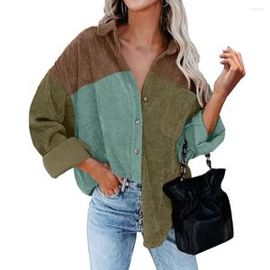 Women's Blouses Cardigan Shirt Long Sleeve Single Breasted Patch Pocket Spring Female Clothing