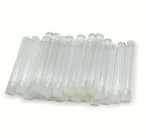 Hela 25st Söt klar plast tomt provrör gör önskasflaskor med vita mössor som önskar meddelandeflaskor container cra5364405