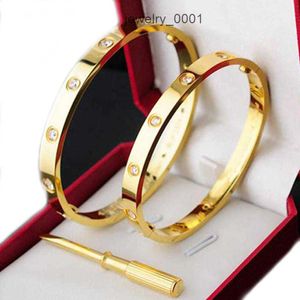 Bangle Fashion Designer Love Screw Armband Luxury Jewelry Trendy 18k Gold Plated Rostfri Steel Diamond For Women Mens Screwdriver Nail