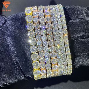 Lifeng Jewelry 925 Sterling Silver Diamond Bracelet 3mm/4mm/5mm/6mm/8mm Iced Vvs Moissanite Tennis Link Chain Men Women