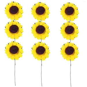 Decorative Flowers 100 Pcs Bridesmaid Gifts Simulated Sunflower Romantic Simulation Heads DIY Paper Artificial Fake