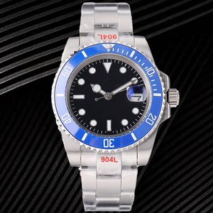 leisure designer watches 40mm Automatic Mechanical Mens Watches Sports Wristwatches Black Dial Stainless Steel Bracelet Rotatable Bezel Christmas gifts Watch