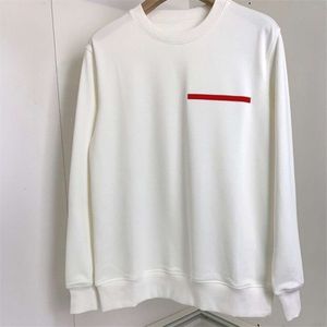 P Family 2023 Início do outono unissex suéter de manga comprida casual versátil triângulo etiqueta vermelha camiseta
