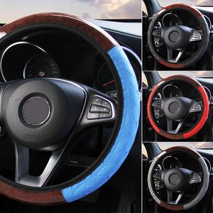 Steering Wheel Covers Car Steering Wheel Covers Universal Embossing Leather No inner ring Anti-Slip Steering Cover For FORD For volvo For APRILIA