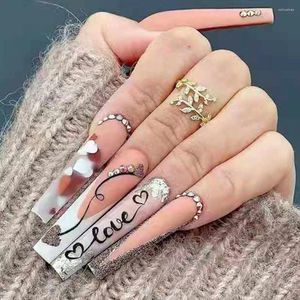 False Nails 24PCS Heart Matte Ballet Sweet Style Long Paragraph Finished Nail Piece