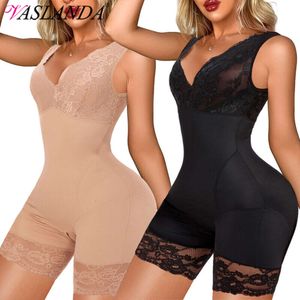 Women Shapewear Full Body Shaper Slimming Bodysuits Lace Corset Waist Trainer Shaping Underwear Postpartum Recovery Sheath Fas