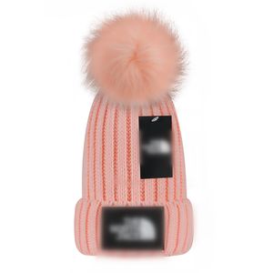 Designer Winter Knitted Beanie Woolen Hat Men Women Chunky Knit Thick Warm faux fur Hats Female Bonnet Beanies Caps 23 colors F-6