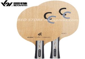 Sanwei cc lâmina de tênis de mesa 5 wood2 carbono fora treinamento sem caixa raquete ping pong bat paddle tenis de mesa 2204025149029