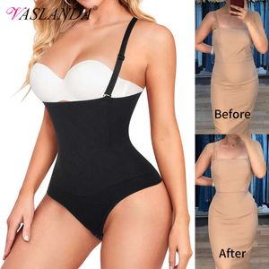 Kvinnor Shapewear thong bodysuit mage kontroll trosor midja tränare kropp shaper fas colombianas bantar underkläder sömlös kort