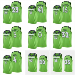 Minnesota''Timberwolves''Men D'Angelo Russell Karl-Anthony Towns Derrick Rose Malik Beasley Green Custom Statement Jersey