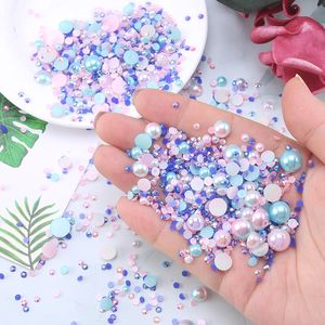 Perline con fondo piatto, strass, perle per decorazioni per unghie, dimensioni miste, gemme, perle, pietre, tazze, abbigliamento, decorazioni per nail art