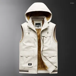 Men's Vests Autumn And Winter Thickened Casual Multi Pocket Cotton Horse Clip
