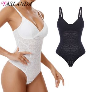 Dantel Tangalar Kadınlar için Bodysuit Karın Kontrolü Zayıflama Shapewear Yastıklı Sütyen V Boyun Tank Topları Bel Eğitmeni Vücut Şeytan iç çamaşırı