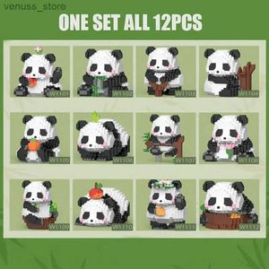 Blocos 2023 novo criativo mini chinês animal panda modelo bloco de construção moc diy diamante tijolos brinquedos para crianças meninos meninas presentes r231208