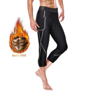 Neoprene modelador de corpo masculino, calças de sauna, suor, cintura, leggings, emagrecimento, roupa íntima, perda de peso, treino, compressão