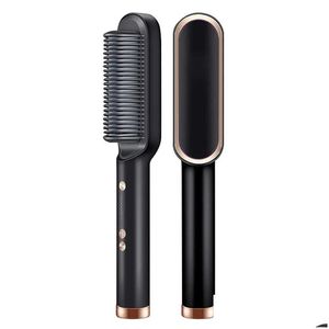 Hårrätare mtifunktionella raktpensel Electric Heat Comb Curler Fast Modeling Tool 220916 Drop Delivery Products Care St OT7DJ