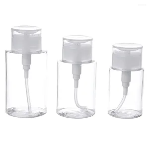 Nail Gel 3 Pcs Pump Bottle Bottled Travel Clear Plastic Water Bottles Polish Remover Pads Sub