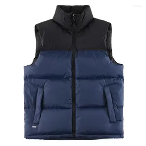 Men's Vests Version Autumn Men Zipper Duck Down Jacket Male Casual Sleeveless Hooded Vest Coat Embroidery Top North More Colors