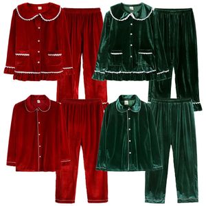 Pijamas Adulto Tamanho Família Mamãe Pai Pijama Conjuntos Natal Bebê Menino Menina Golden Velvet Kid Match Pijama Crianças Vestido Roupas Criança Pjs 231207