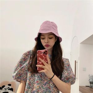 Berets Female Summer Lace Bucket Hats For Women Sun Hat Foldable Lightweight Breathable Outdoor Portable Malleable Form Fairy Caps