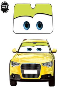 Cartoon-Fensterfolie, beheizte Windschutzscheiben-Visier, 4 Farben, große Augen, Pixar, 130 x 70 cm, Auto-Frontfenster-Visier, Auto-Sonnenschutz, 8377589