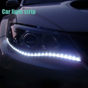 防水車自動装飾柔軟なLEDストリップ高電力12V 30cm 15SMD車LEDデイタイムランニングライトカーLEDストリップライトDRL