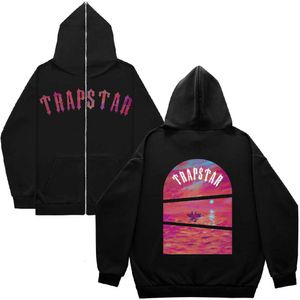 Mode Trapstar Letter Printed Men's Women's 2023 Warm and Loose Zippered Hoodie 688SSSSSS