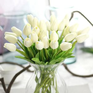 Dekoracyjne kwiaty wieńce Pu fałszywe sztuczne jedwabne tulipany flores sztuczne bukiety kwiaty kwiatowe przyjęcie weselne dekoracja domu 231207