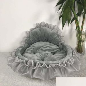 Cat Beds Furniture Dog Bed Sofa Pink Lace Puppy House Pet Teddy Nest Kennels 682 K2 Drop Delivery Home Garden Supplies Dhbdp