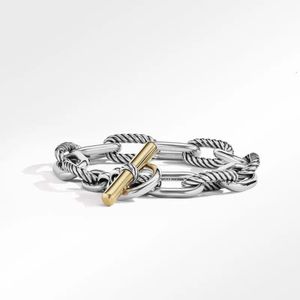 Bangle David yuman Sterling Silver Men's hip-hop classic open bracelet 125 mm hip-hop vintage collar Je jewelry bracelet holi 231 Xqbh