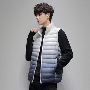 Coletes masculinos KOODAO Winter Puffer Vest Recreação ao ar livre Sporty Fashion Casuals Stand Collar Casaco Fino Preto / Rosa / Verde / Roxo