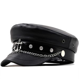 BERETS CASUAL MILITÄRA KAPS KVINNA PU BERET LATT HATS CAPTAIN CAP TRUCKER Vintage Black Sport Dad Bone Man's Hip Hop Hat 231208