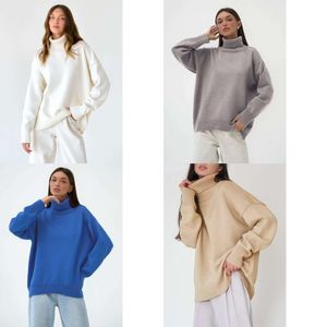 Cashmere Sweater Women High Collar Women's Autumn/winter Loose Classic Versatile Solid Color Pullover Sweater