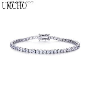 Chain UMCHO 925 Sterling Silver Tennis 2MM Bracelet Zirconia Women for Bracelet Engagement Customizable Gift Fashion Fine Jewellery YQ231208