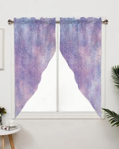 Cortina mandala padrão roxo aquarela tratamentos de janela cortinas para sala estar quarto decoração casa triangular