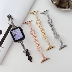 Sparkle Fashion Designer Watch Band Смарт-ремешки для Apple Watch Band Ultra 38 мм 44 мм 45 мм iwatch Band Series 8 9 4 5 6 7 Женский ремешок из цинкового сплава