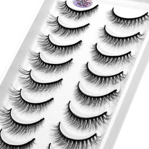 Falska ögonfransar 10pairs 3D Faux Mink Lashes för sminkuppsättningar Factory Direct Sales Cosmetics HD02/X01/X08