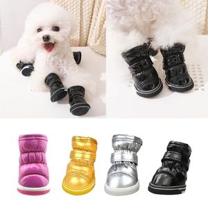 Dog Apparel Rain Booties Sock Warm Fleece Straps Non-Slip Winter Walking Protective Boot