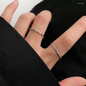 Cluster Rings Wave Twist Ring Female Simple Personality Ins Niche Fine Section Adjustable Student Combination