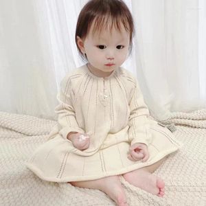 Mädchen Kleider 2024 Autumnwinter Kinderkleidung Baumwollrock Kleine Mode Prinzessin Frühling Baby Doll Kleid 2T-8T