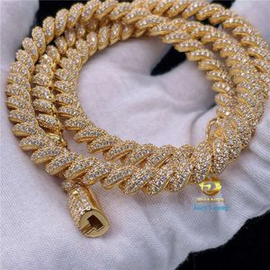 Цепочка в стиле хип-хоп Iced Out Vvs Муассанитовая веревочная цепочка Ожерелье из стерлингового серебра 925 пробы Цепочка Фигаро 925 Мужская