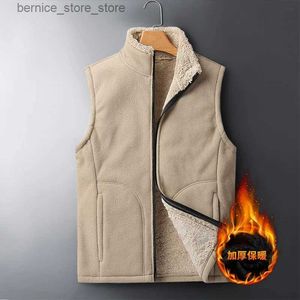 Men's Vests Autumn Winter Casual Sleeveless Jacket Men Warm Fleece Mens Vest Jacket 8XL Black Thick Sleeveless Men's Vest velvet wool Gilet Q231208