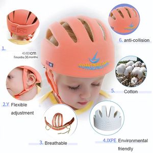 Mützen Hüte Verstellbarer Babyhelm für geborene Kleinkinder im Alter von 6 bis 18 Monaten Kleinkindmütze Kinderhelm Sicherheit Baby Krabbeln Gehen Kopfschutz Mütze Babymütze 231207